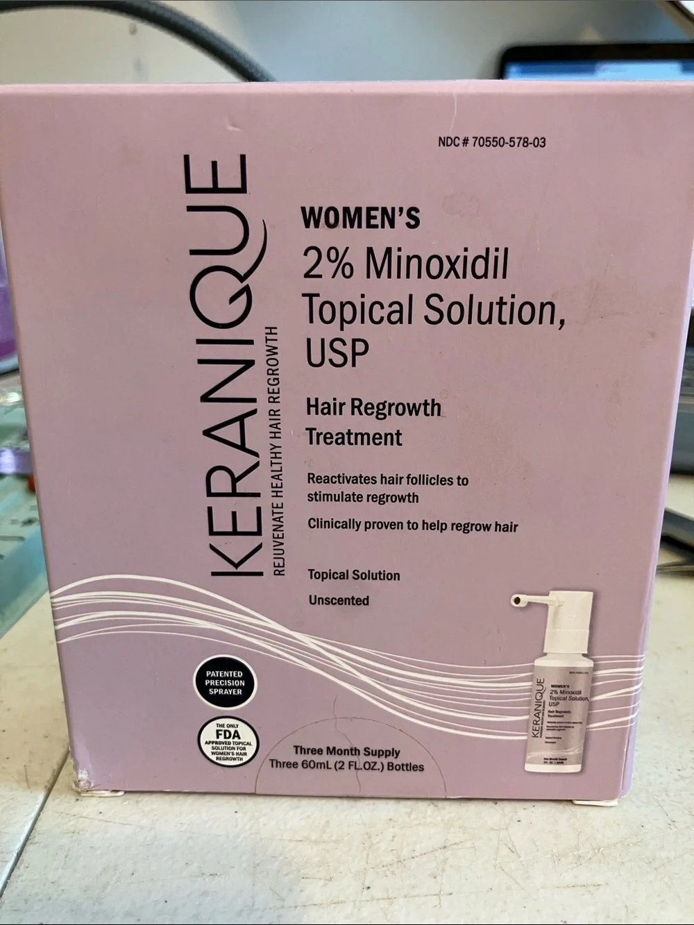Keranique Women's 2% Minoxidil Hair Regrowth Treatment